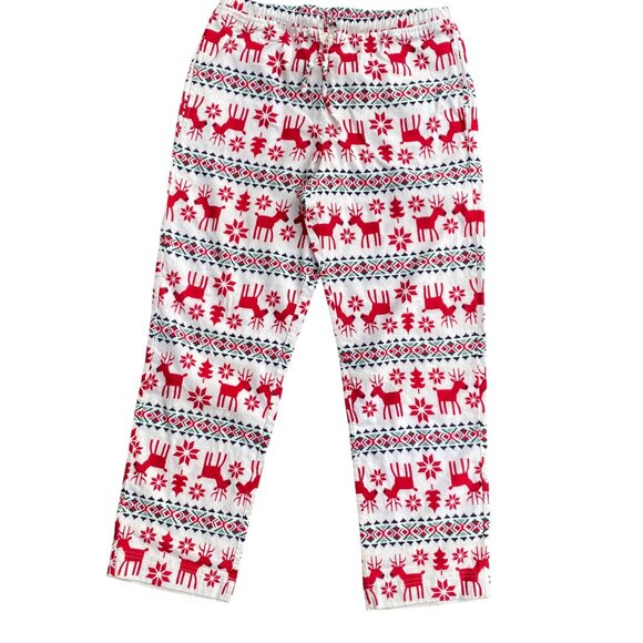 Hanna Andersson Flannel Fair Isle Reindeer Pajama Pant Holiday Winter Lounge-M - Picture 1 of 13